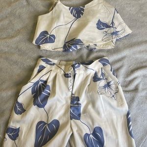 Two piece pants suit